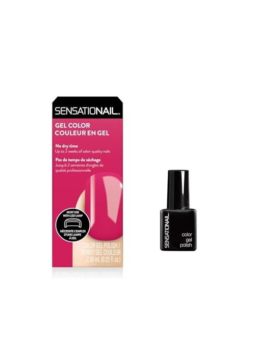 SensatioNail - Sensationail Gel Nail Polish - At Home Gel Quick-Cure Polish - Glossy, Long-Lasting, No Dry Time - Lasts Up to 2 Weeks - Back to the Fuschia - 7.39 mL/0.25 fl oz - Image 1