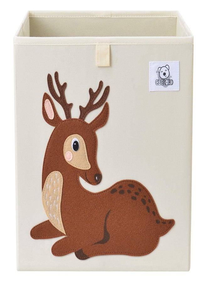 CLCROBD Foldable Animal Cube Storage Bins Fabric Toy Box/Chest/Organizer for Toddler/Kids Nursery, Playroom, 13 inch (Deer) - Image 1