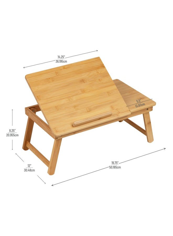 Mind Reader Lap Desk Laptop Stand, Bed Tray, Dorm Room, Folding Legs, Rayon From Bamboo, 21.25"L x 13.19"W x 8.25"H, Brown - Image 3