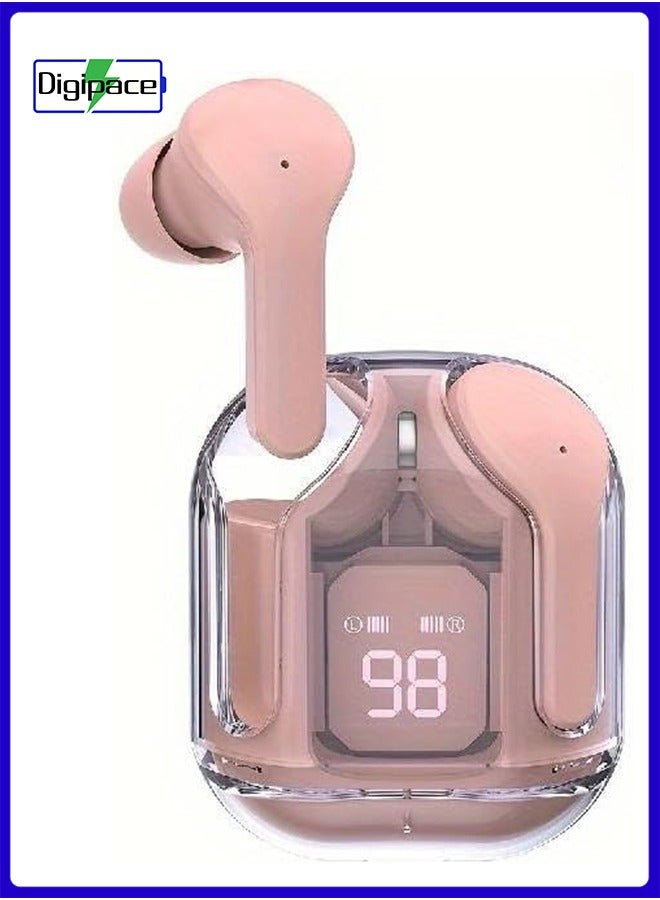 Digipace Transparent Bluetooth Earphones,Bluetooth 5.3 Wireless Microphone Earphones, In Ear Noise Reduction Bluetooth Earphones, Wireless Earphones, Sports Earphones for Listening to Music and Videos - Image 2