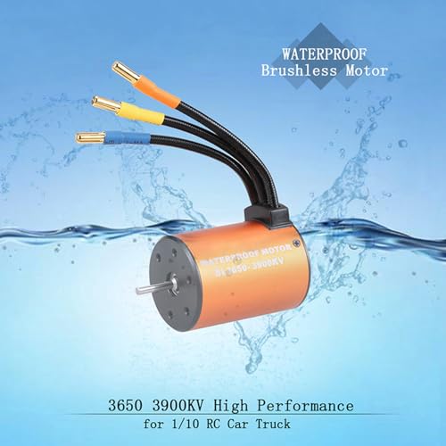 GoolRC Brushless Motor Upgrade Waterproof 3650 3900KV Brushless Motor with 60A ESC Combo Set for 1/10 RC Car Truck - Image 5