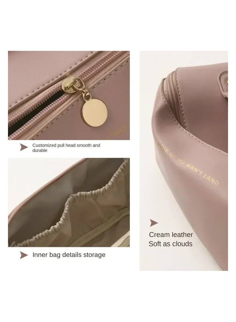 شنطه مكياج منظم  هتجمعي فيه كل حاجه الخامه جلد عالية الجودة  متوفر لون بني IR - Image 3