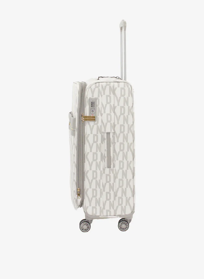 د ك ن ي Women's Logo Print Softcase Trolley Bag with Retractable Handle 24-M - Domestic