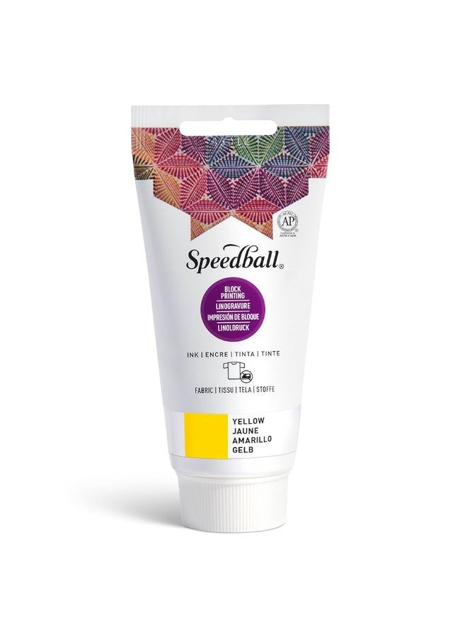 Speedball Fabric and Paper Printing Ink Yellow Color 75ml - Image 1