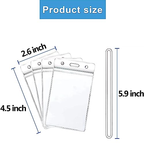 Lecpeting 50 Pcs Clear Luggage Tags Bag Tags Holder Identification ID Card Badge Holder with 50 Pcs Clear Luggage Tag Loop Straps for Business Travel and Office Supplies - Image 3