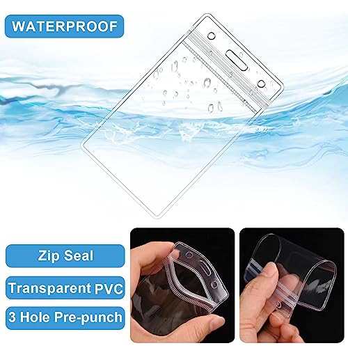 Lecpeting 50 Pcs Clear Luggage Tags Bag Tags Holder Identification ID Card Badge Holder with 50 Pcs Clear Luggage Tag Loop Straps for Business Travel and Office Supplies - Image 4