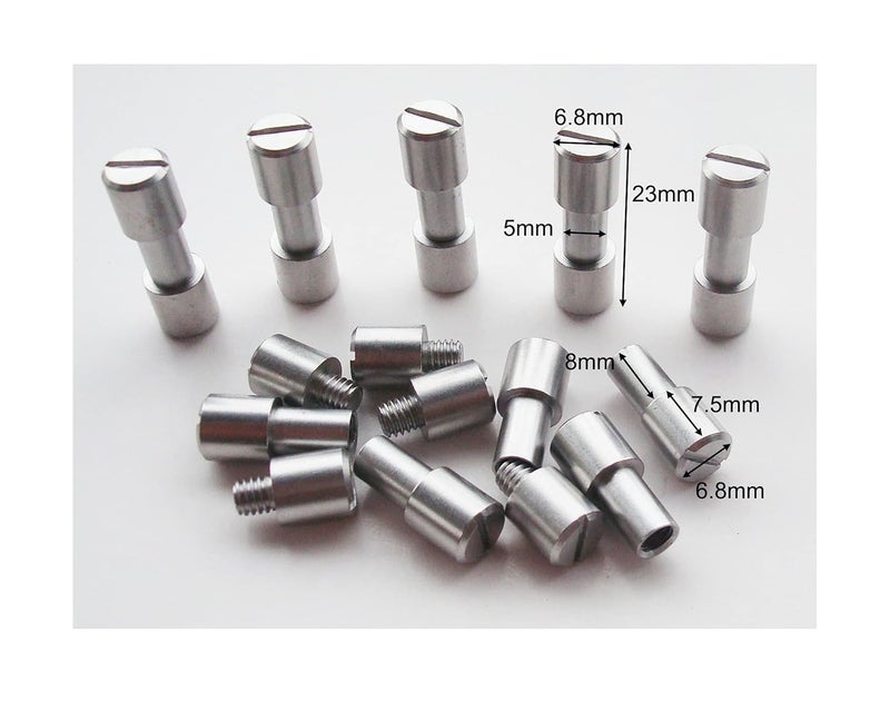 N.C HAISDA Stainless Steel Corby Bolts Fasteners EDC KnifeMakers Pivot Pin Rivets DIY Knife Handle Studs Screws Pack of 10 6 8mm - Image 2