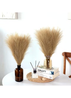 SPARK IT HOME Spark It Home 6 Pieces Fluffy Faux Pampas Grass Artificial Pampas Branches Stems Plants, Vase Filler for Home, Wedding Boho Decor Flower Arrangement 45 cm/17 inches (Beige Taupe Brown)  - Image 4