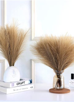 SPARK IT HOME Spark It Home 6 Pieces Fluffy Faux Pampas Grass Artificial Pampas Branches Stems Plants, Vase Filler for Home, Wedding Boho Decor Flower Arrangement 45 cm/17 inches (Beige Taupe Brown)  - Image 5