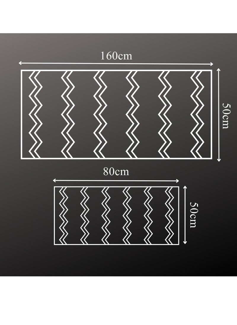 2 PCS Set Large Kitchen Mats With Thick Non Slip Bottom For Kitchen Floor With Beautiful Design (50×80CM And 50×160CM)