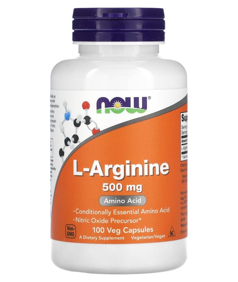 now L-Arginine 500 mg 100 Veg Capsules