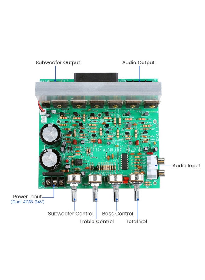 New Product Dx-2.1 Channel High-power Subwoofer Speaker Diy Finished Power Amplifier Board Free Of 3.96 Terminal Line - Image 2