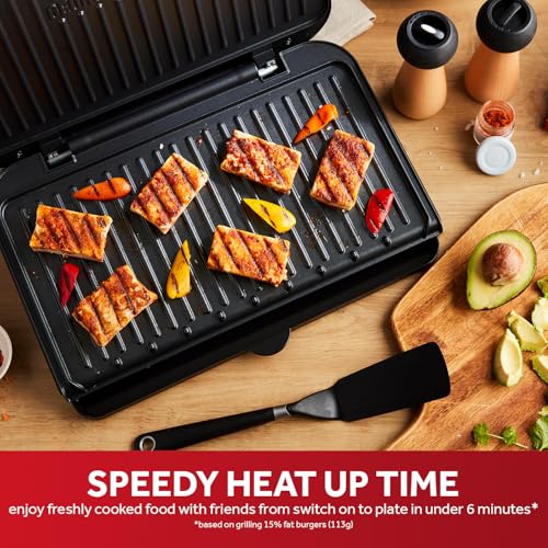 George Foreman Large Electric Fit 2400W Grill Toaster Sandwich Maker | Non stick, Healthy, Griddle, Hot Plate, Panini, BBQ, Energy saving, Vertical storage, Easy clean, Drip tray | Black, 25820 - Image 5