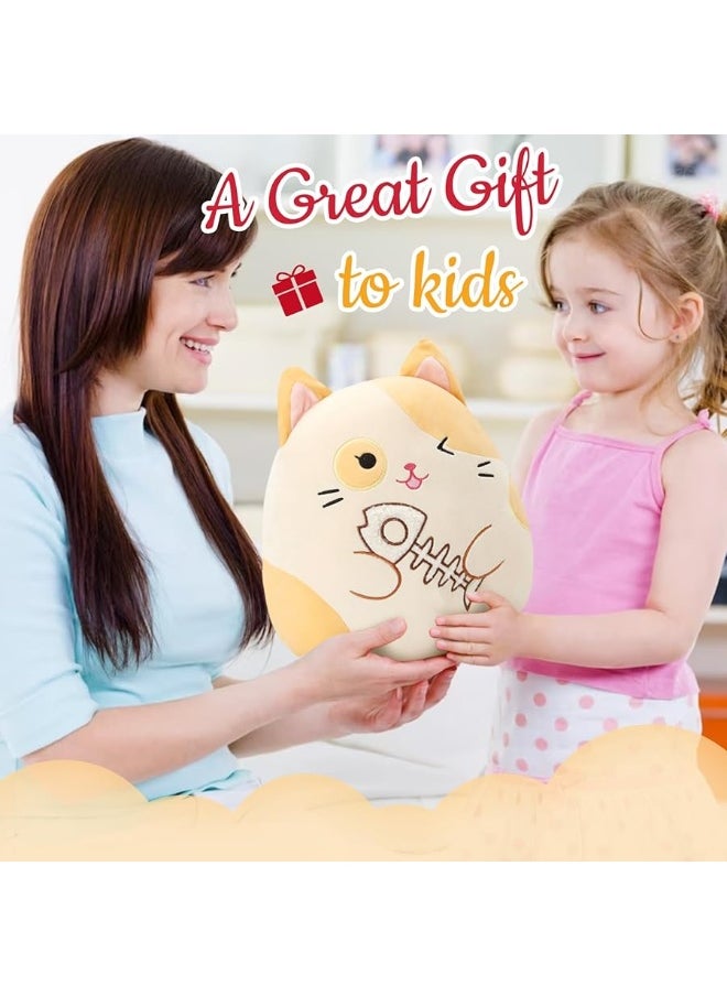 Houwsbaby - Houwsbaby 14â€ Cat Plush Pillow Cuddly Calico Cat Stuffed Animal Soft and Squishy Kitty Perfect Valentine's Day Gift for Kids, Babies, and Cat Lovers,Birthday,Christmas - Image 1