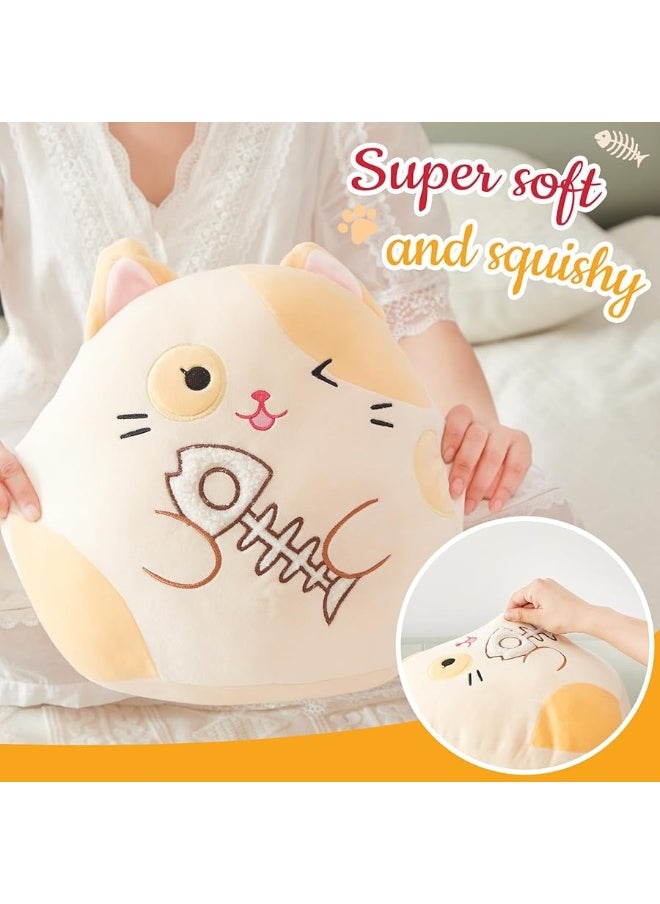 Houwsbaby - Houwsbaby 14â€ Cat Plush Pillow Cuddly Calico Cat Stuffed Animal Soft and Squishy Kitty Perfect Valentine's Day Gift for Kids, Babies, and Cat Lovers,Birthday,Christmas - Image 1