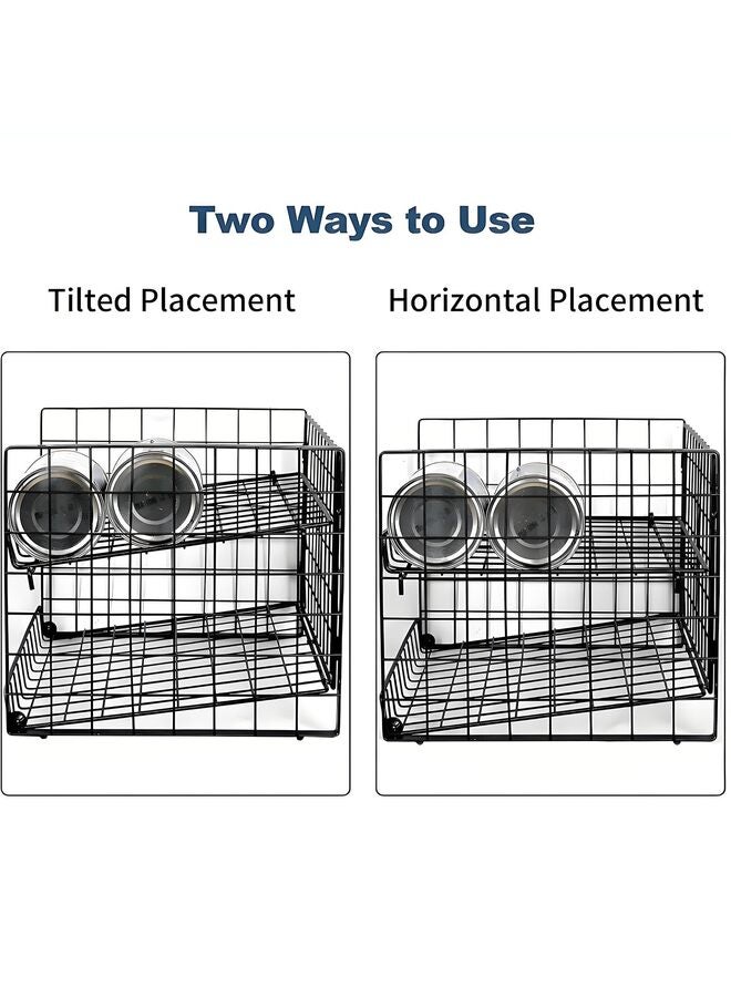 LAMAY 2-Tier Stackable Can Rack Organizer for Pantry, Adjustable Can Dispenser Holds Up to 62 Cans, Food Storage Holder for Various Ounces of Canned Food Soda Drinks, Black, 2 Pack - Image 4