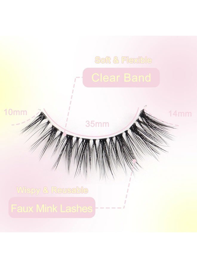 Veleasha Lashes 5D Faux Mink Lashes Volume False Eyelashes Handmade Fluffy Eye Lashes Fake Lashes Eyelashes 7 Pairs Luxurious Fake Eyelashes Pack (5D15) - Image 3