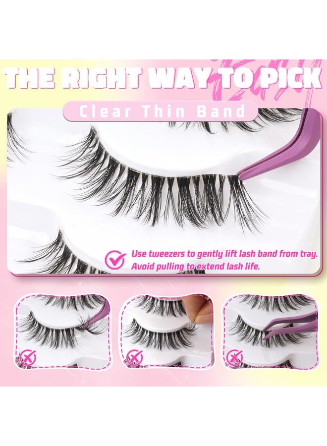 Veleasha Lashes 5D Faux Mink Lashes Volume False Eyelashes Handmade Fluffy Eye Lashes Fake Lashes Eyelashes 7 Pairs Luxurious Fake Eyelashes Pack (5D15) - Image 2