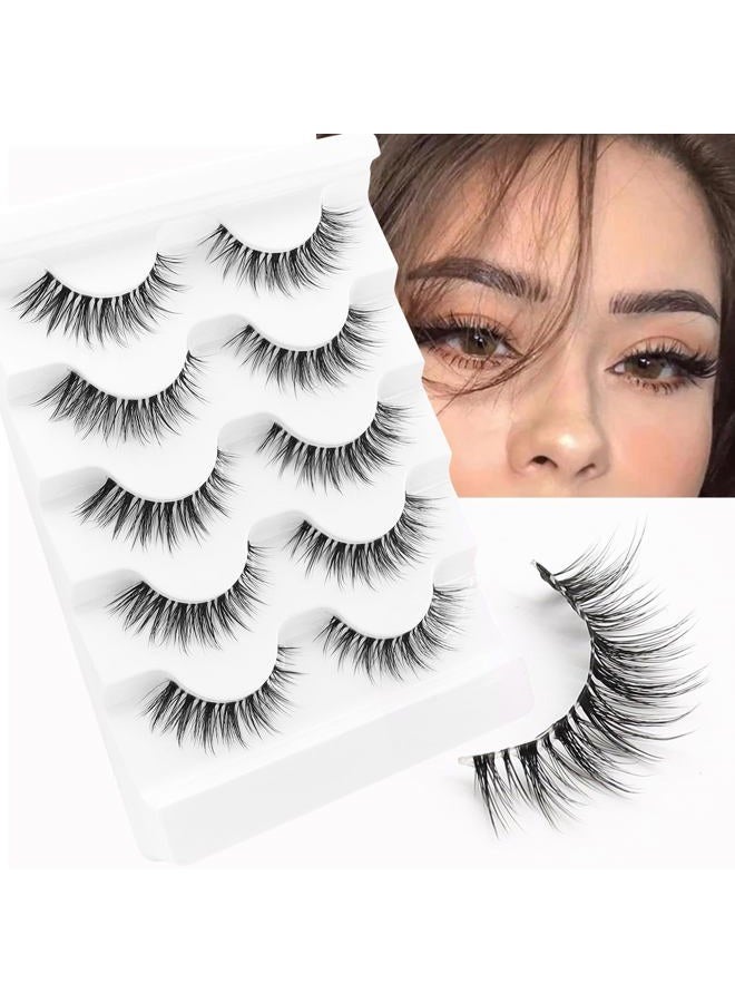 Veleasha Lashes 5D Faux Mink Lashes Volume False Eyelashes Handmade Fluffy Eye Lashes Fake Lashes Eyelashes 7 Pairs Luxurious Fake Eyelashes Pack (5D15) - Image 1