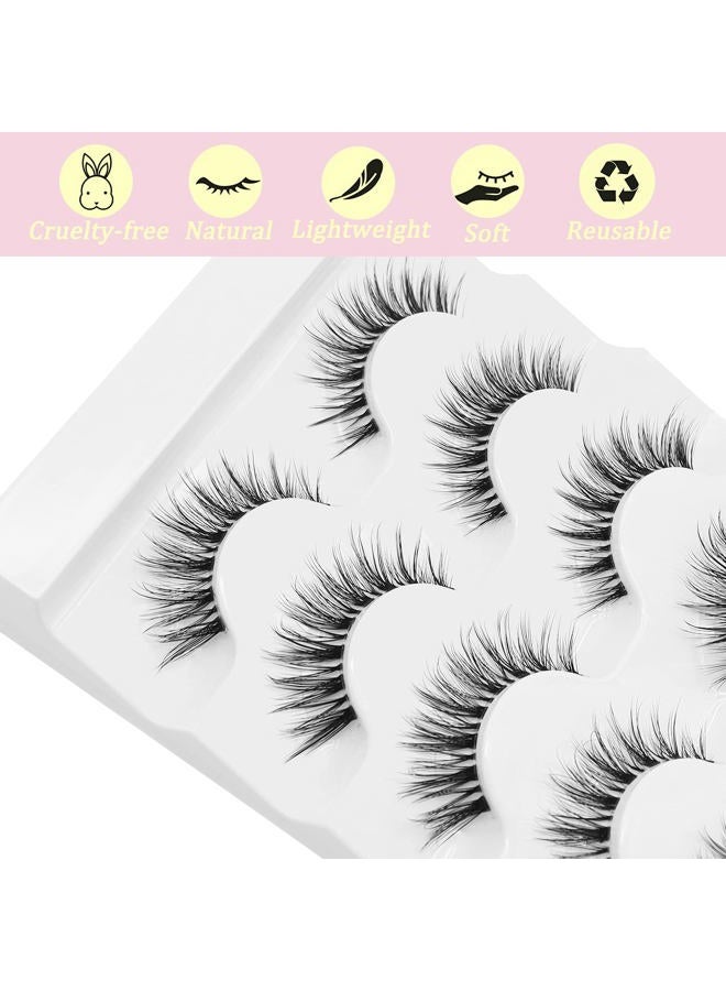 Veleasha Lashes 5D Faux Mink Lashes Volume False Eyelashes Handmade Fluffy Eye Lashes Fake Lashes Eyelashes 7 Pairs Luxurious Fake Eyelashes Pack (5D15) - Image 4