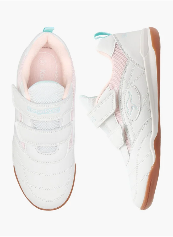 kangaROOS Girls' Panelled Sneakers with Hook and Loop Closure