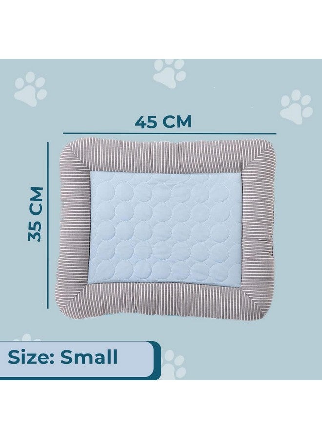 Homestic Rectangular Dog & Cat Bed|Yarn Dyed Oxford Cloth|Nylon And Polyester With Cotton Filling|Self-Cooling Bed For Dog & Cat|Small Light-Weight & Durable Dog Bed|Zqcj005B-S|Blue - Image 2