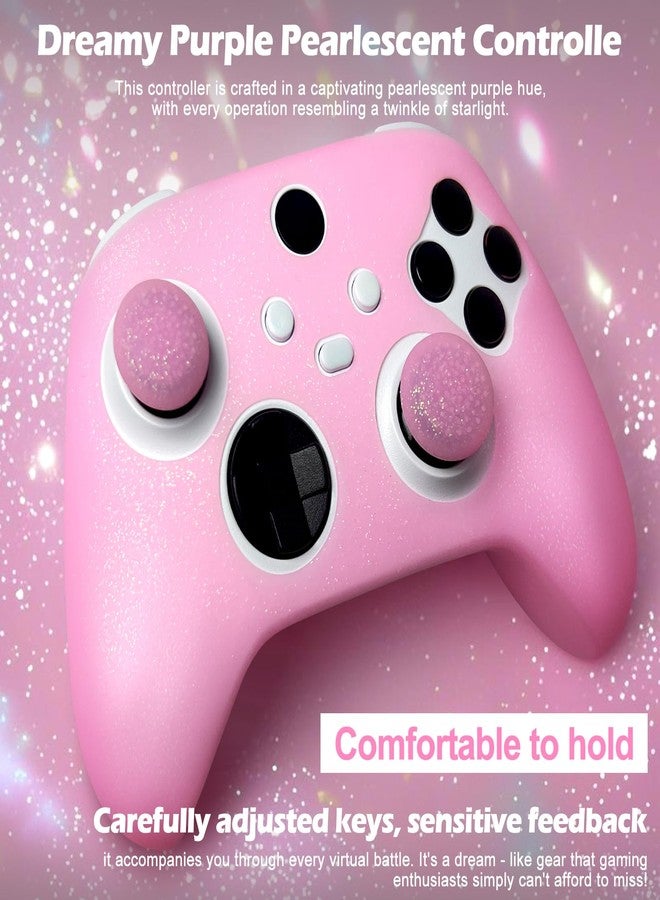غطاء سيليكون واقٍ مضاد للانزلاق باللون الوردي اللامع من HLRAO متوافق مع وحدة تحكم Xbox Series X/S، 8 قطع من أغطية مقابض الإبهام اللامعة وغطاءان للمقابض. - Image 4