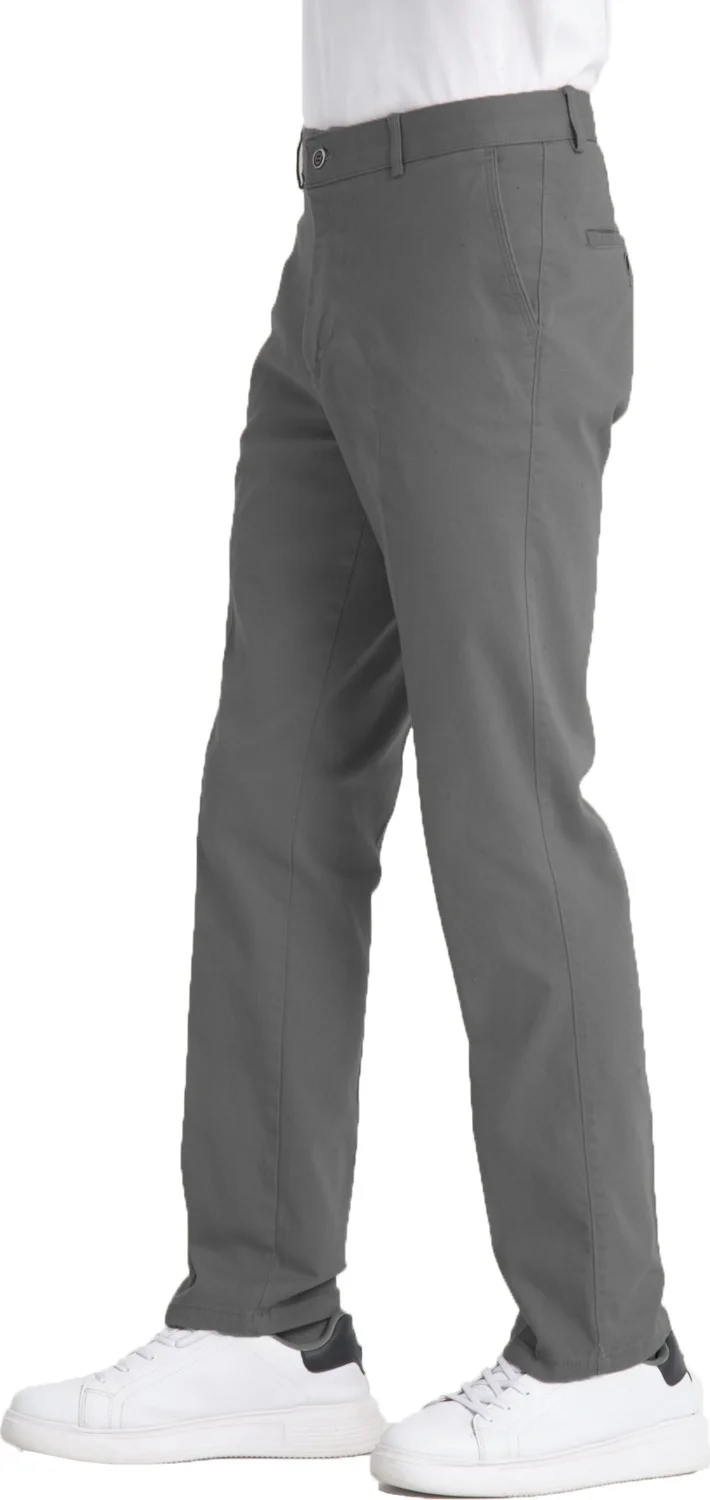 Men's Smoke Pocket Casual Chino Regular Cut Lycra Canvas Trousers