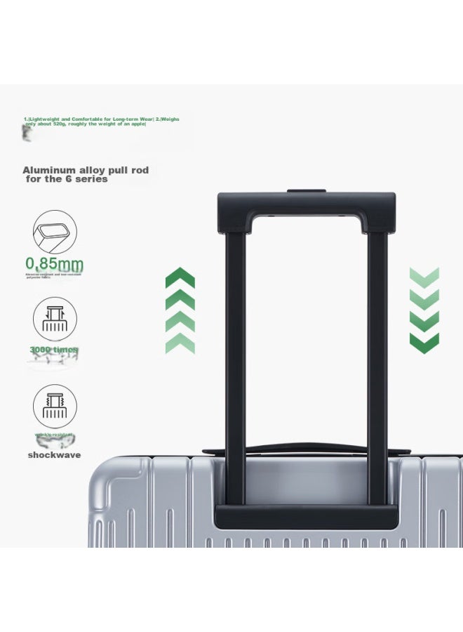 OIWAS Aihua Luggage Suitcase For Men And Women, Business Carry-on With Spinner Wheels, 18-inch Travel Case, Small Password Lock, Glacier Silver - Image 4