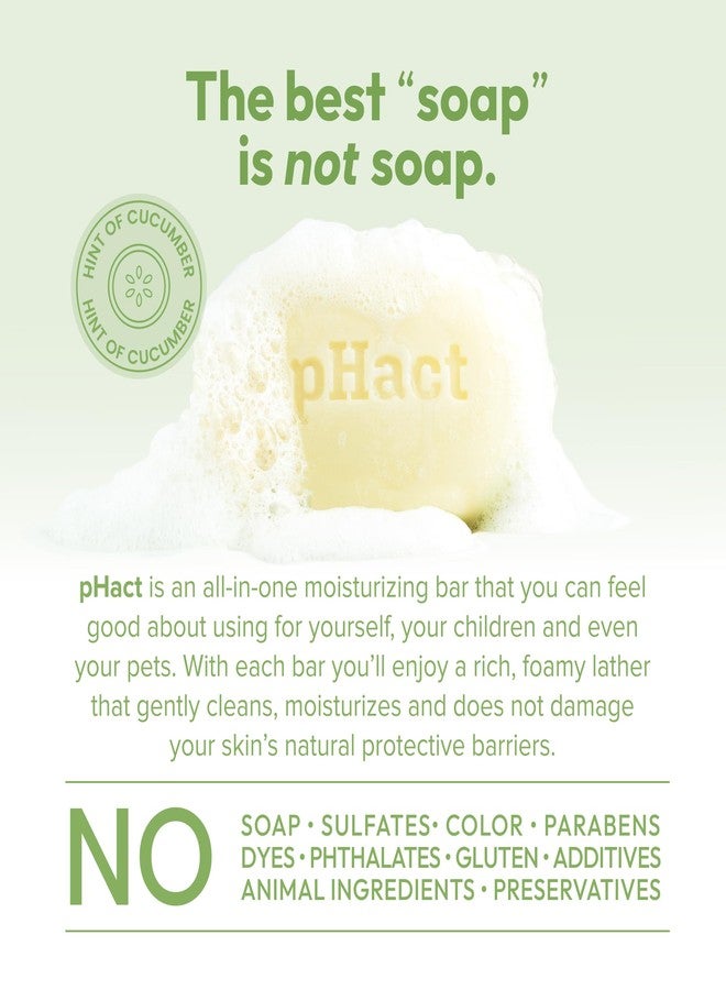 ANDREW LESSMAN pHact Moisture-Rich, Soap-Free Cleansing Bar Cucumber. Natural Skin pH. All Skin Types - Even Sensitive Skin. Hypoallergenic. Dermatologist Tested. 6 - Pack 4.25 oz each - Image 5