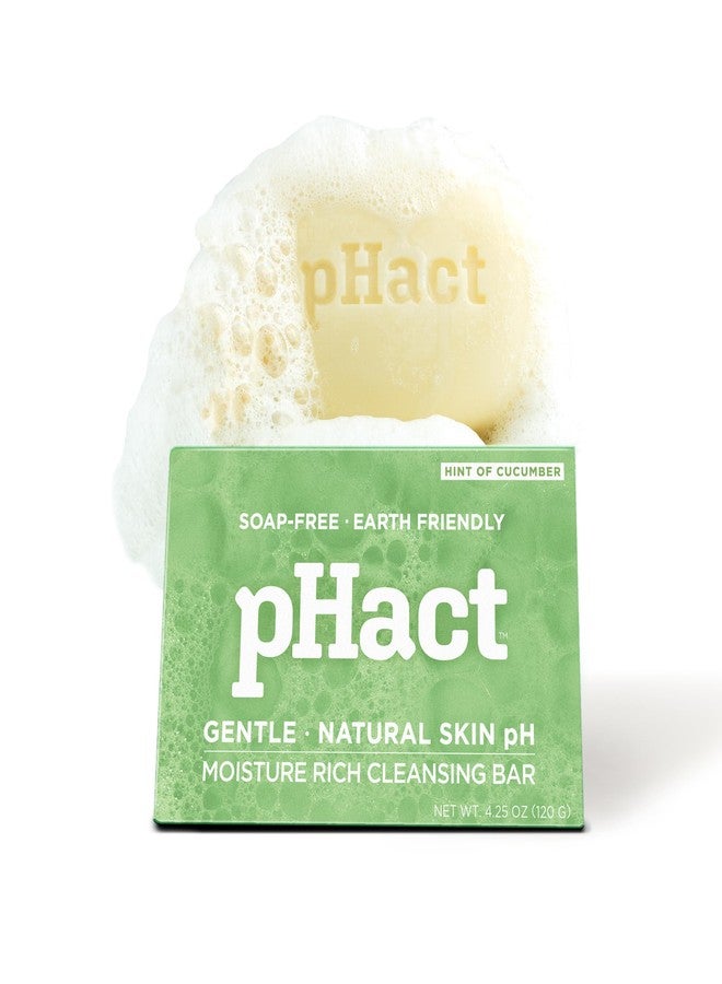 ANDREW LESSMAN pHact Moisture-Rich, Soap-Free Cleansing Bar Cucumber. Natural Skin pH. All Skin Types - Even Sensitive Skin. Hypoallergenic. Dermatologist Tested. 6 - Pack 4.25 oz each - Image 1