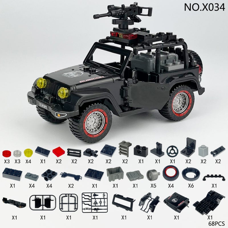 Military Building Block 68 Pieces Highly Restores Hard-Core Style - Openable Doors Boost Fun Off-Road Vehicle Model for All-Ages Players, Educational Play and Adult Collection - Image 3