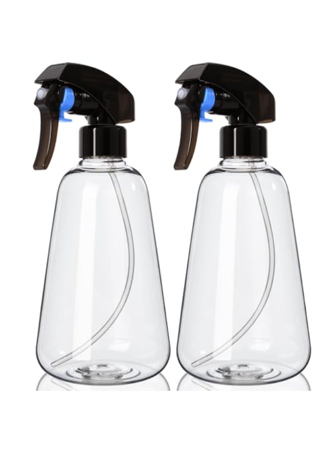 Bealee Spray Bottle 2 Pack 16oz Ultra Fine Mist Plant Mister Hair Misting Empty Spray Bottles Indoor Leak Proof Water Sprayer for Planting Hair Care Essential Oils Cleaning Solutions Clear - Image 1