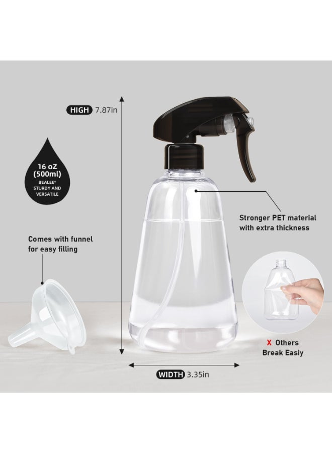 Bealee Spray Bottle 2 Pack 16oz Ultra Fine Mist Plant Mister Hair Misting Empty Spray Bottles Indoor Leak Proof Water Sprayer for Planting Hair Care Essential Oils Cleaning Solutions Clear - Image 4