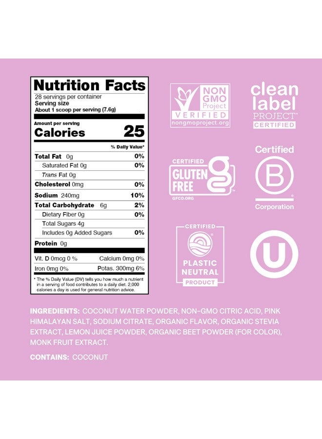 Cure Hydration | Plant-Based Electrolyte Drink Mix | No Added Sugar | FSA & HSA | Dehydration Relief Powder Made with Coconut Water | Non-GMO | Vegan | 28 Servings Jar - Watermelon - Image 2