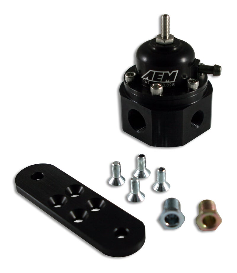 AEM 25302BK Black High Volume Adjustable Fuel Pressure Regulator