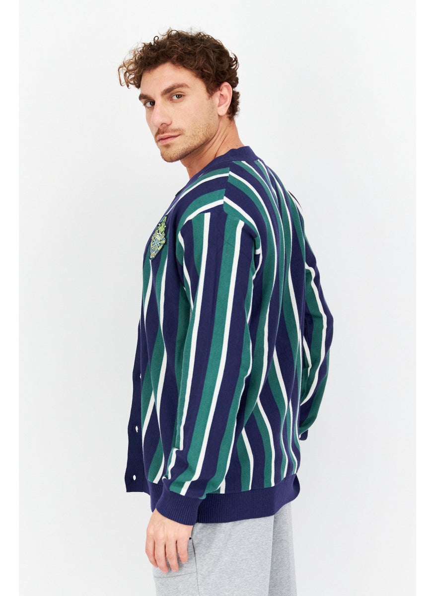FILA Men Sportswear Fit V Neck Long Neck Outdoor Cardigan, Green  - Image 2