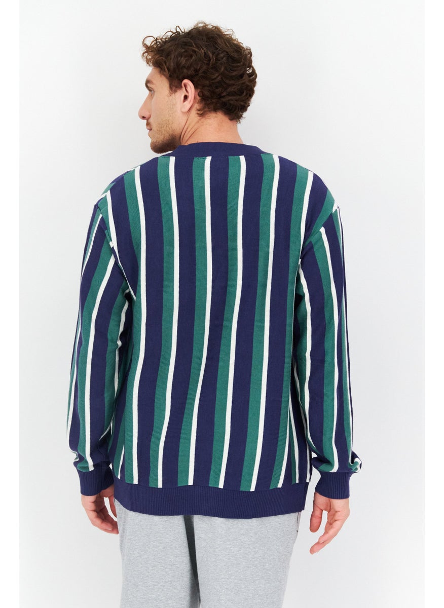 FILA Men Sportswear Fit V Neck Long Neck Outdoor Cardigan, Green  - Image 4