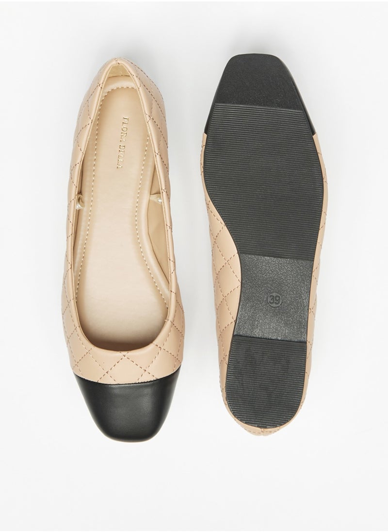 Flora Bella By Shoexpress - Womens Quilted Slip On Ballerina Shoes By Shoexpress - Image 1