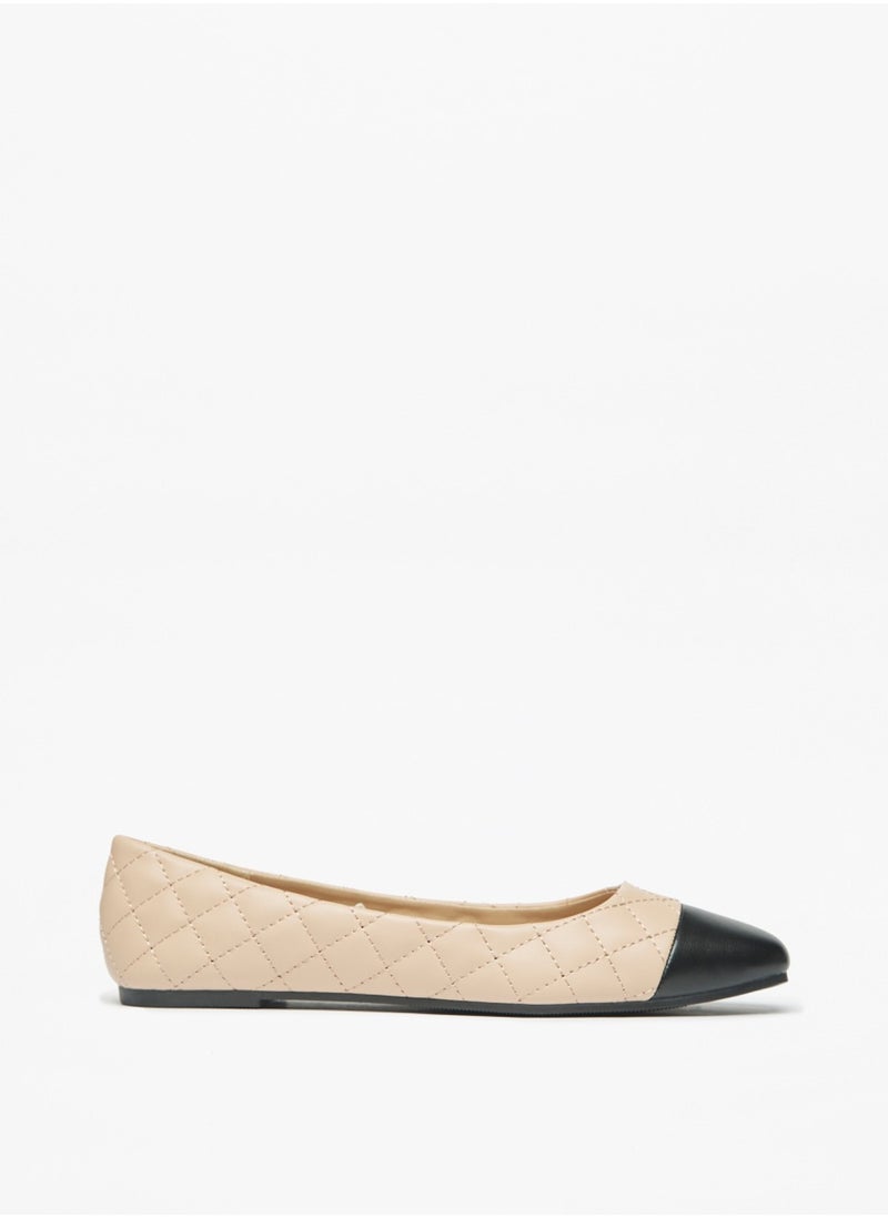 Flora Bella By Shoexpress - Womens Quilted Slip On Ballerina Shoes By Shoexpress - Image 1