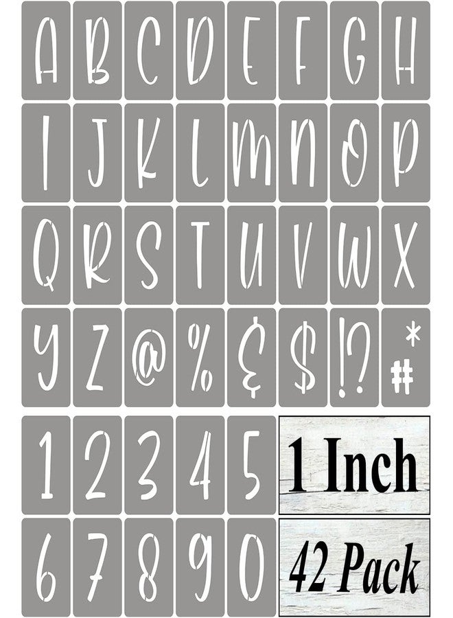 REOLAN 1 Inch Alphabet Letter Stencils for Painting - 42 Pack Letter and Number Stencil Templates with Signs for Painting on Wood, Reusable Letters and Numbers Stencils for Chalkboard Wood Signs & Wall Art - Image 1