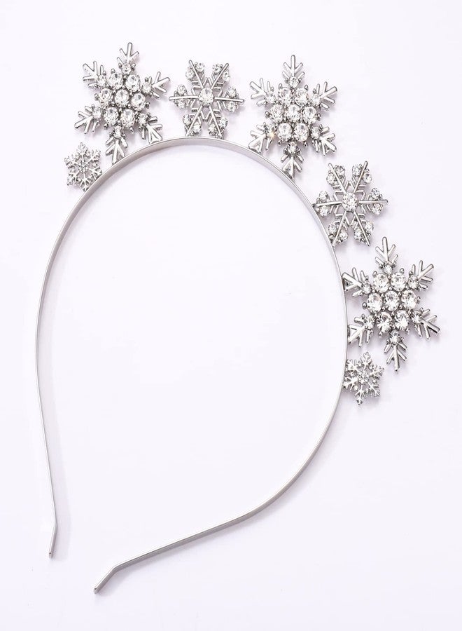 HZEYN Christmas Headbands Rhinestone Snowflake Tiara Headband Santa New Years Holiday Costume Headwear Party Accessories - Image 2