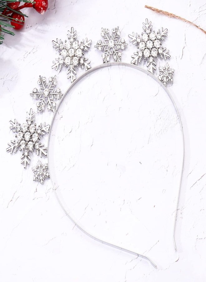 HZEYN Christmas Headbands Rhinestone Snowflake Tiara Headband Santa New Years Holiday Costume Headwear Party Accessories - Image 3