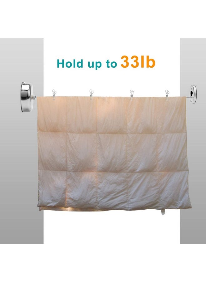 Coolrunner Retractable Clothesline, Coolrunner 9.5ft Retracting Clothes Line Indoor Outdoor Heavy Duty Shower Line with 10 Stainless Steel Clothespins for Wet Clothes and Quilt -Hold up to 33lbs  - Image 3