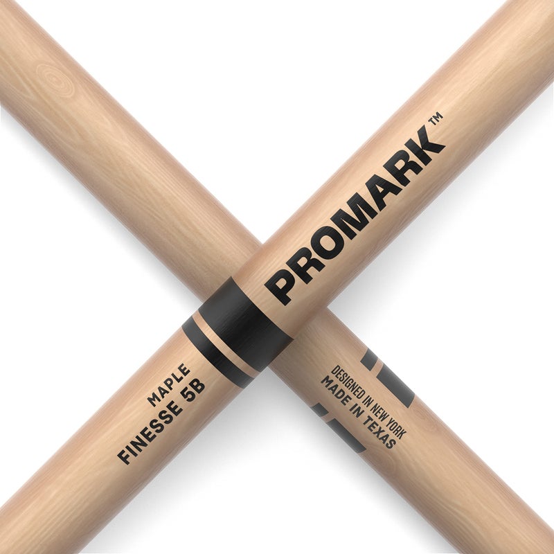 ProMark Drum Sticks - Finesse 5B Drumsticks - Drum Sticks Set - Ideal for Jazz - Small Round Wood Tip - Maple Drumsticks - Consistent Weight and Pitch - 1 Pair - Image 5