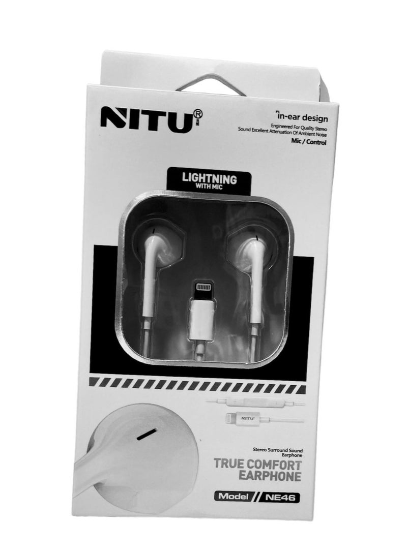 Nitu - NITU EarPods With Lightning Connector, Microphone and Volume Control - Image 1