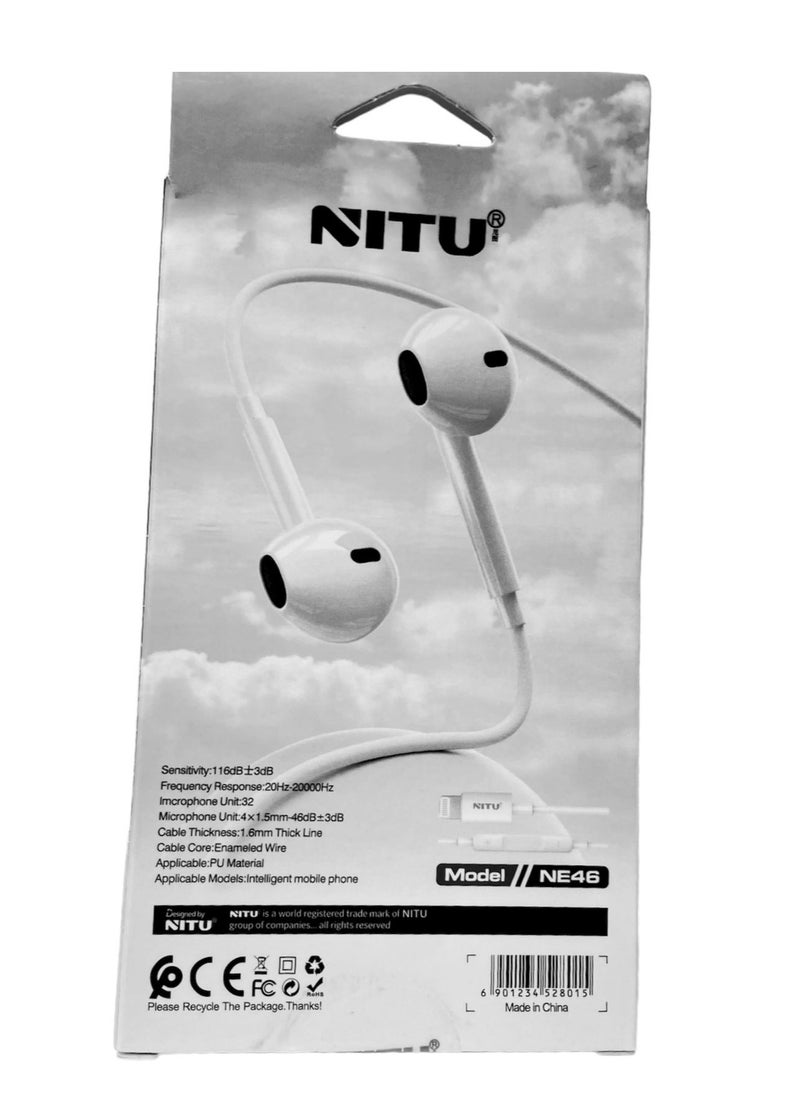 Nitu - NITU EarPods With Lightning Connector, Microphone and Volume Control - Image 1