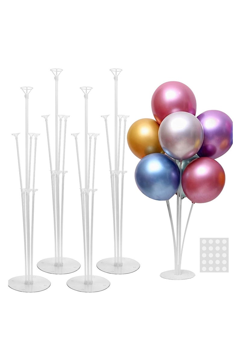JAYATO 4 Set Balloon Table Stand Kit with 7 Balloon Sticks, with Base adhesive, for Birthday Party Decoration, Baby Shower, Wedding, Anniversary - Image 1