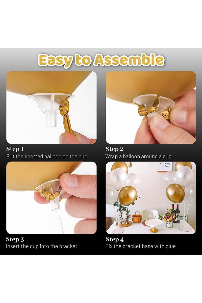 JAYATO 4 Set Balloon Table Stand Kit with 7 Balloon Sticks, with Base adhesive, for Birthday Party Decoration, Baby Shower, Wedding, Anniversary - Image 4