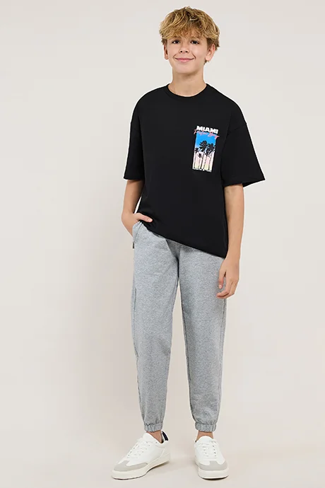 أر أند بي Solid Joggers with Drawstring Waist